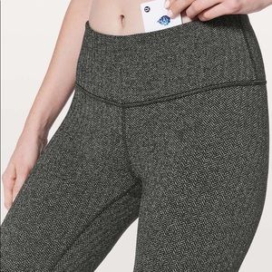 Lululemon Wunder Under Low Rise Tight Heathered Herringbone